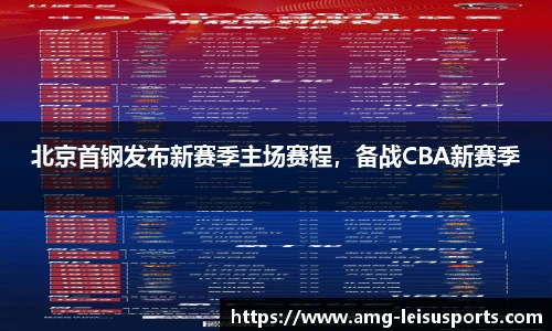 北京首钢发布新赛季主场赛程,备战CBA新赛季